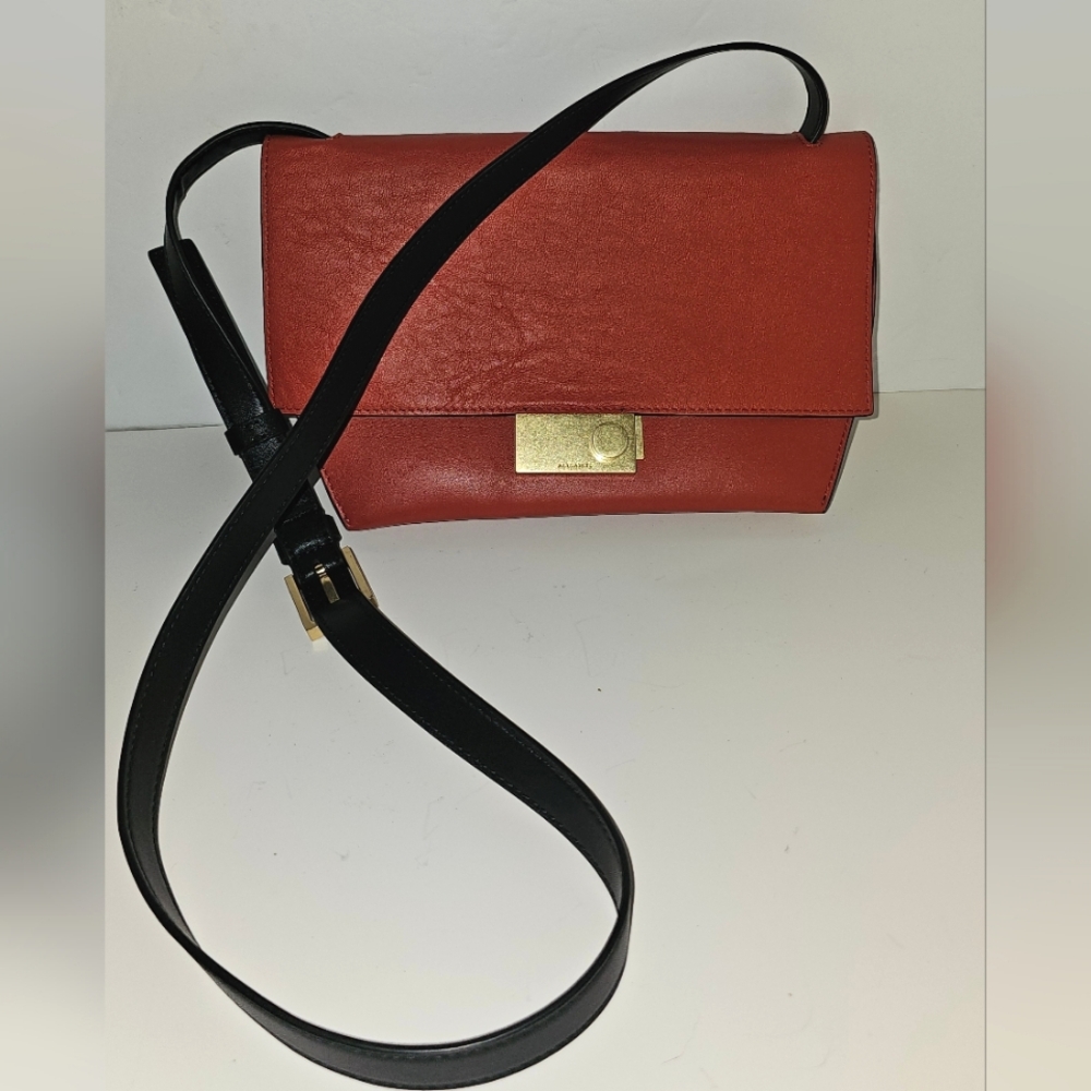 ALLSAINTS Harley Leather Crossbody Bag Rust Orange